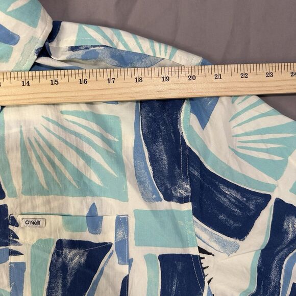 NWT O’Neill Shirt Button Up Men’s 2XL Blue Short Sleeve Eco Floral Hawaiian - Picture 8 of 11